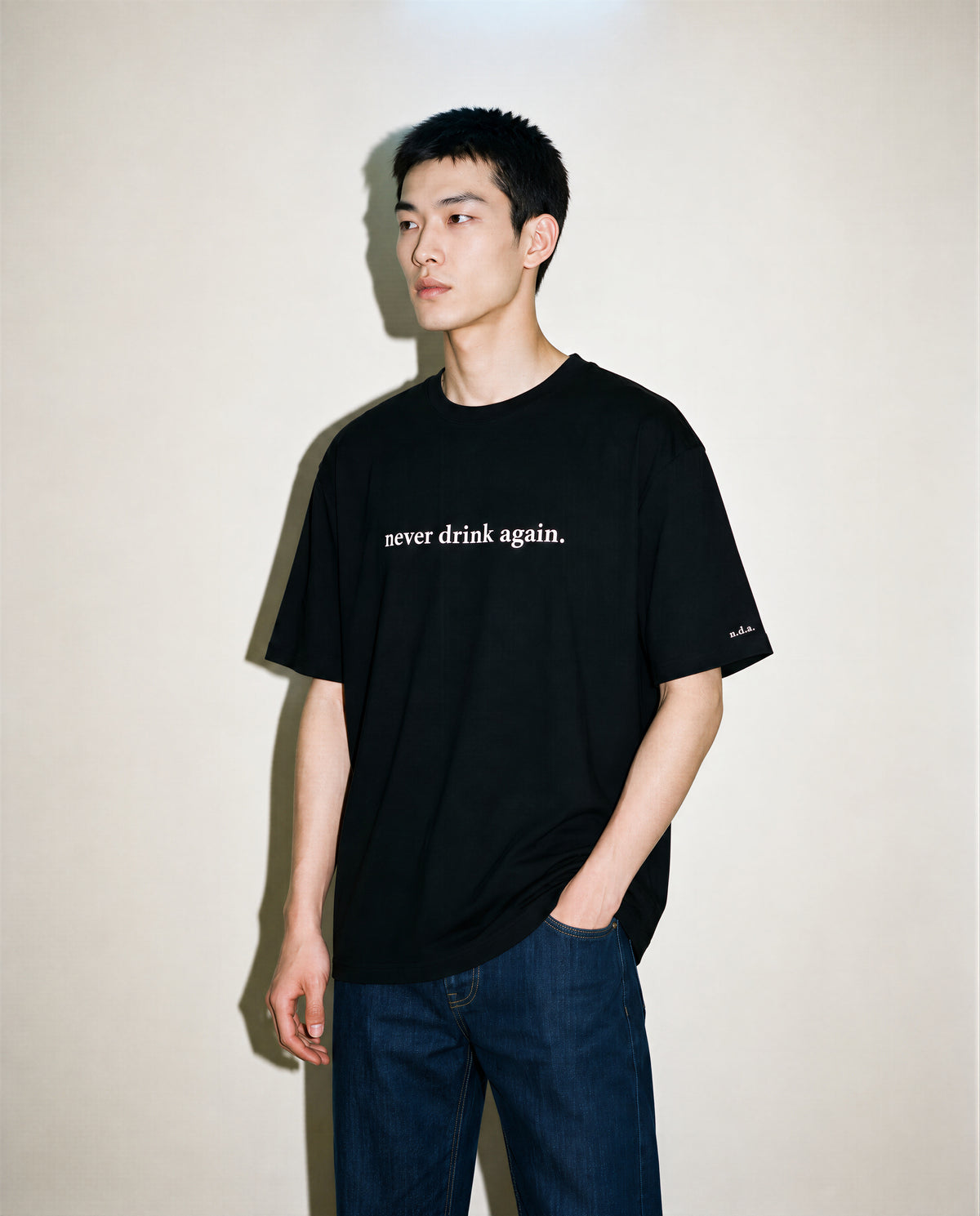 "never drink again" T-SHIRT