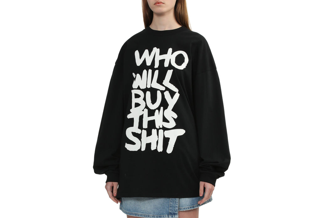 WHO WILL BUY THIS SHIT LOGO SWEATER / BLACK