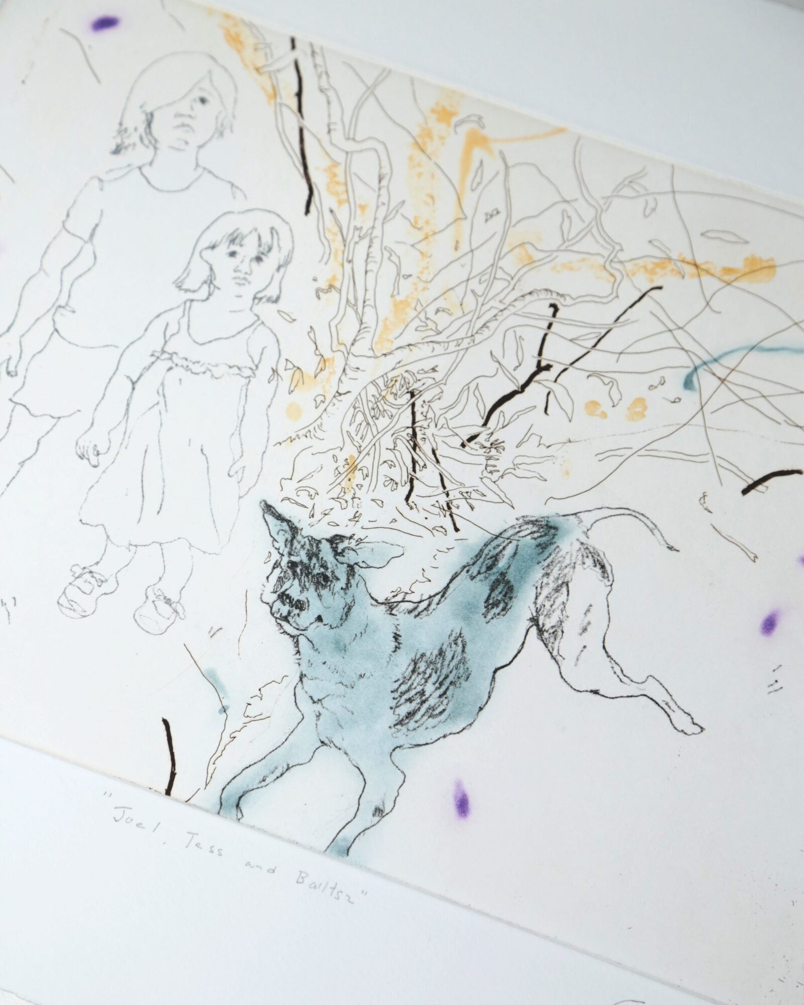 CHRIS HUEN (b. 1991) Joel, Tess and Balltsz Etching print_006