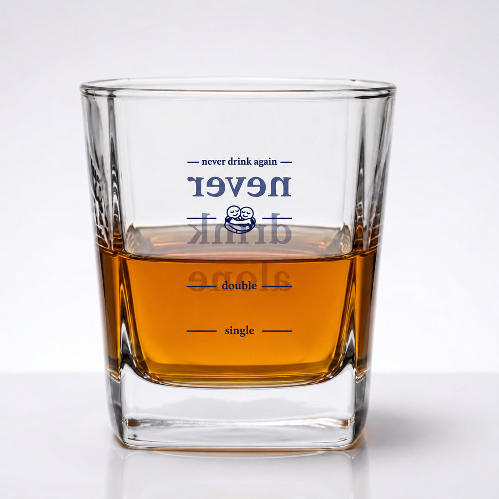 NEVER DRINK ALONE WHISKY GLASS