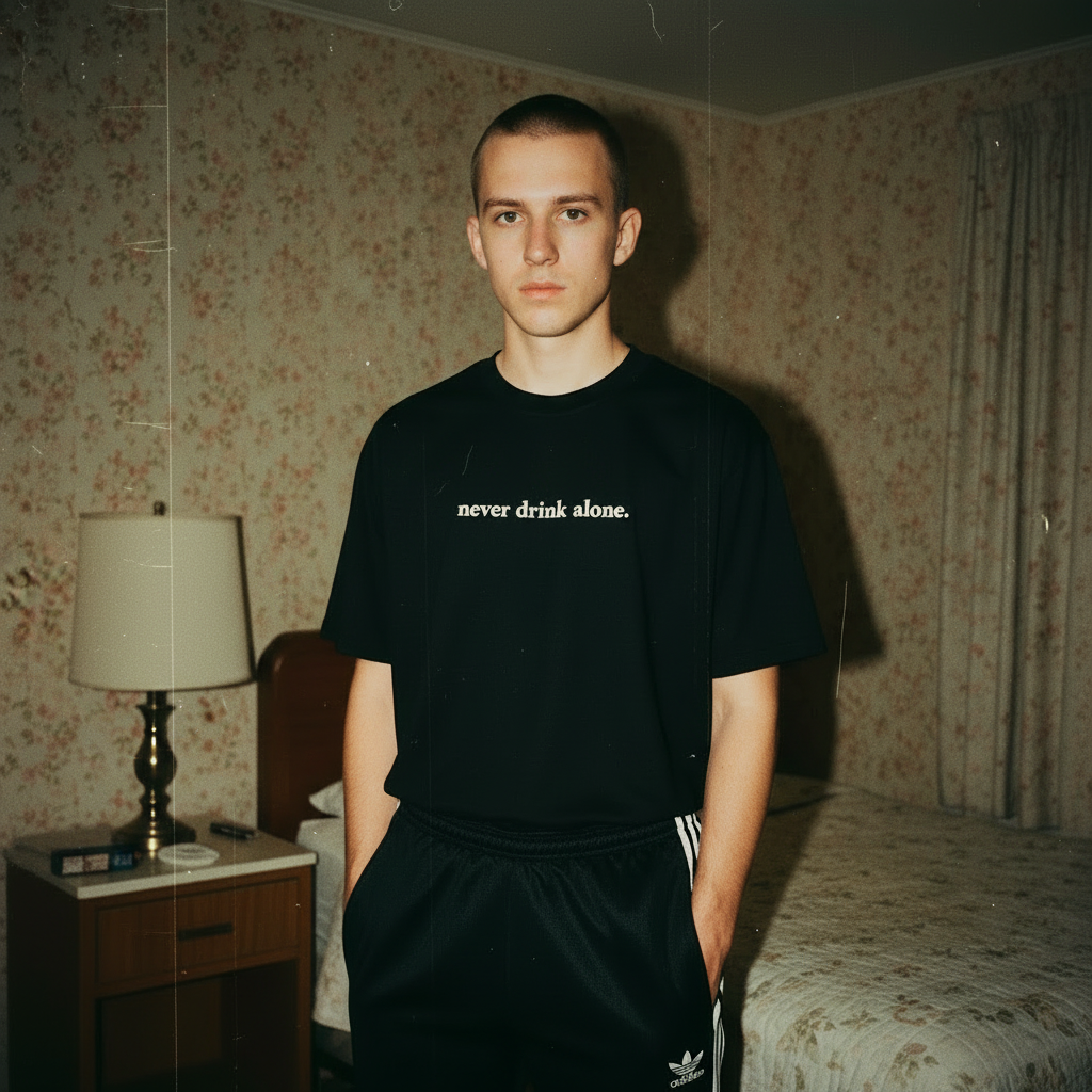 NEVER DRINK ALONE TEE