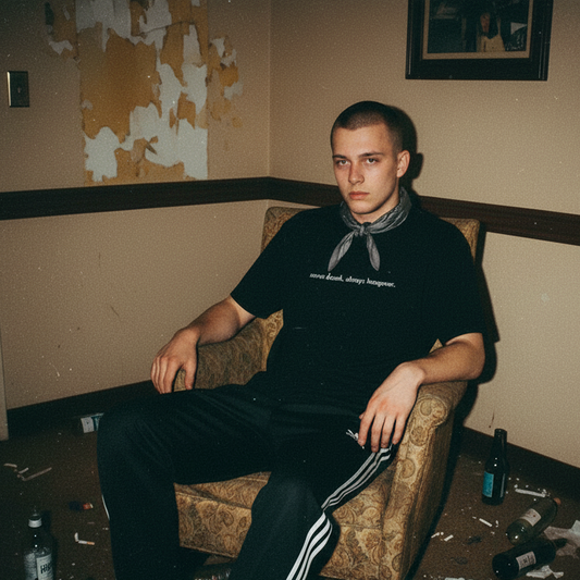 NEVER DRUNK SLOGAN TEE