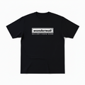 Black t-shirt with 'wonderwall' logo on a white background