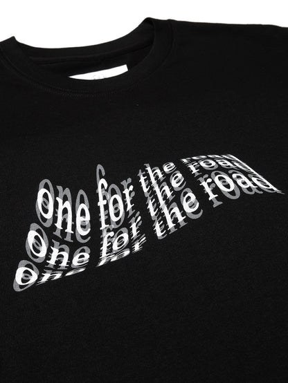 "one for the road" Slogan Graphic Tee / Black