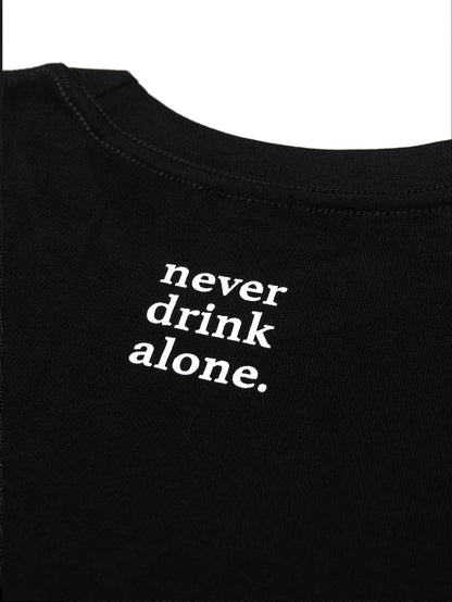 "i drink therefore i am" Slogan Graphic Tee / Black