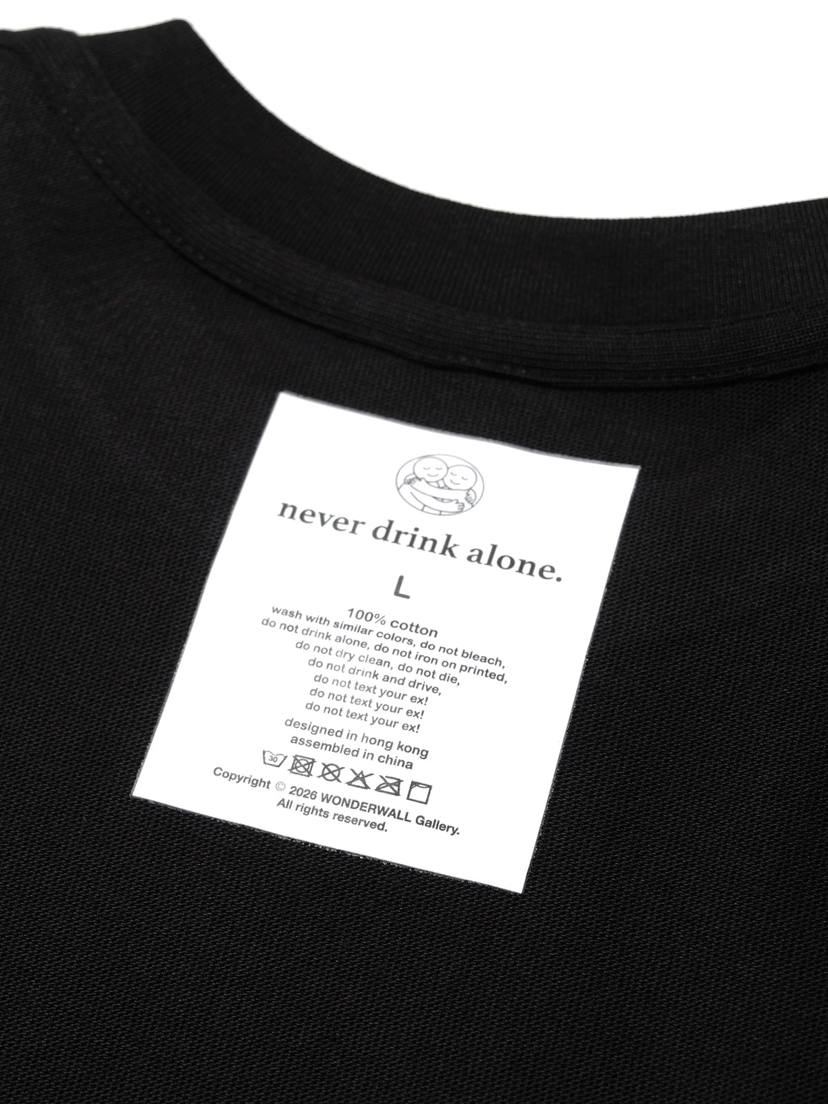 "i drink therefore i am" Slogan Graphic Tee / Black