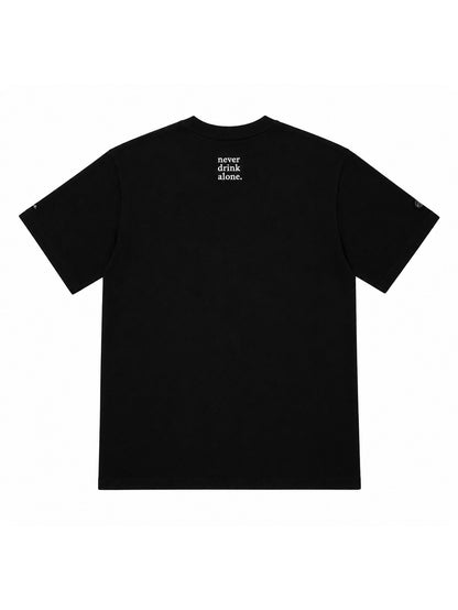 "i drink therefore i am" Slogan Graphic Tee / Black